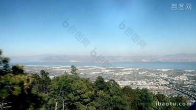 索道上远看洱海大景4K